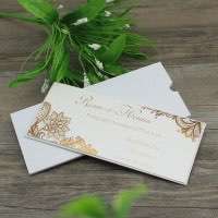 Wedding Invitation Card Hardcover Insert Card with Paper Pocket Foil Printing Customized 